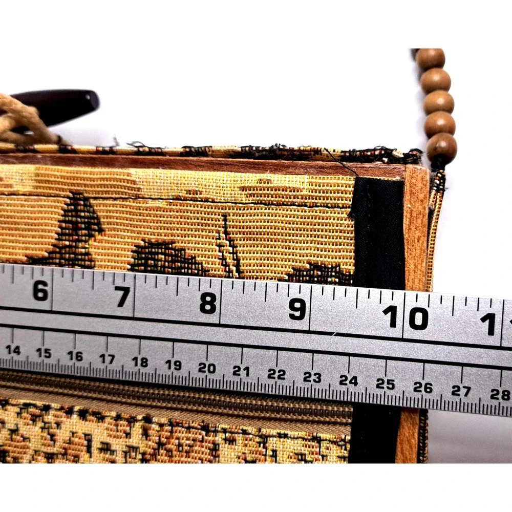 African Box Purse Jewelry Case Safari Leopard Print Hard Cover Brown 10x5.5x2
